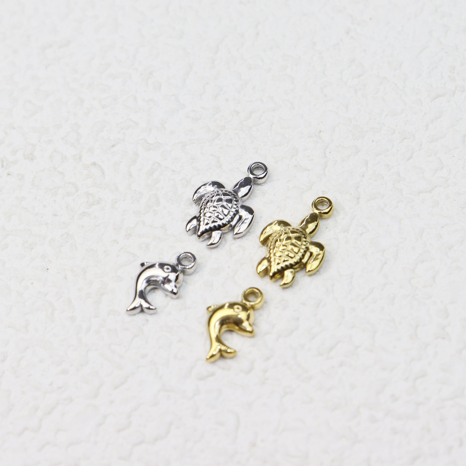 Vacuum Chamber Small - 5pcs สแตนเลสสตีลมินิเต่า Dolphin Sea Motif เครื่องประดับ