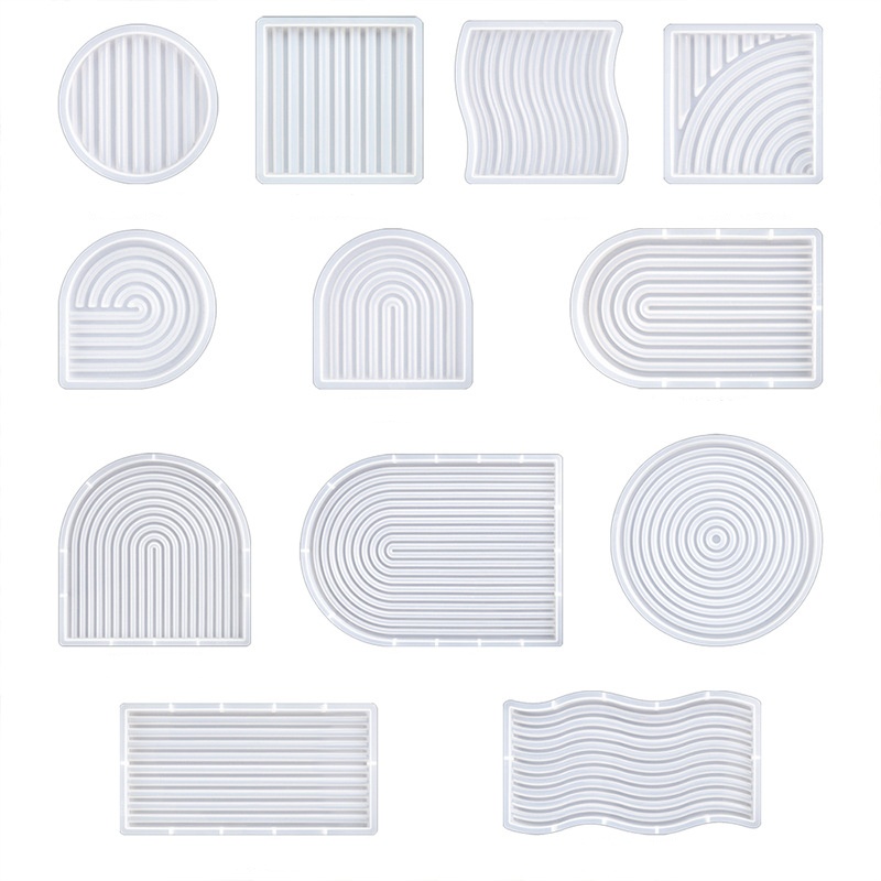 Silicone Mold Tray - DIY ลาย Wave ถาดแม่พิมพ์สําหรับเรซิ่นทําคอนกรีตแม่พิมพ์ซิลิโคนสําหรับซีเมนต์เทียน U รูปปูนปลาสเตอร์แม่พิมพ์ใหม่มาถึง