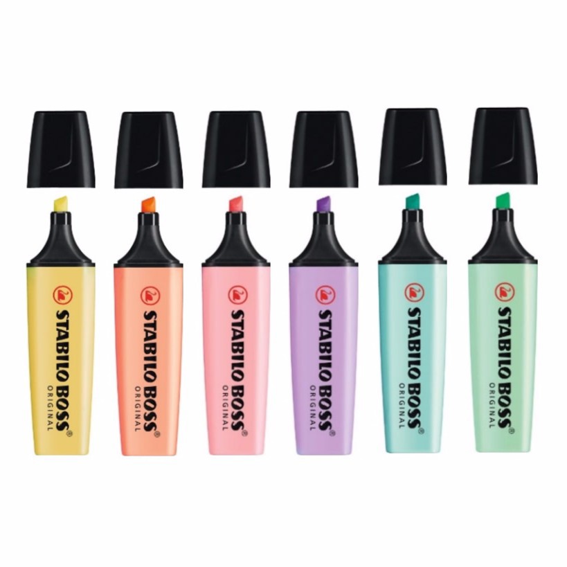 Stabilo Marker Boss - STABILO BOSS ORIGINAL ปากกาเน้นข้อความสีพาสเทลและเทคโนโลยีเครื่องหมายข้อความ: ป้องกันการแห้งออกเป็นเวลา 4