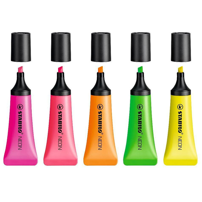 Stabilo Marker Boss - 5Pcs STABILO Highlighter 72 NEON Seriesยาสีฟันลักษณะขนาดใหญ่ความจุMarkerปากกาอุปกรณ์โรงเรียน