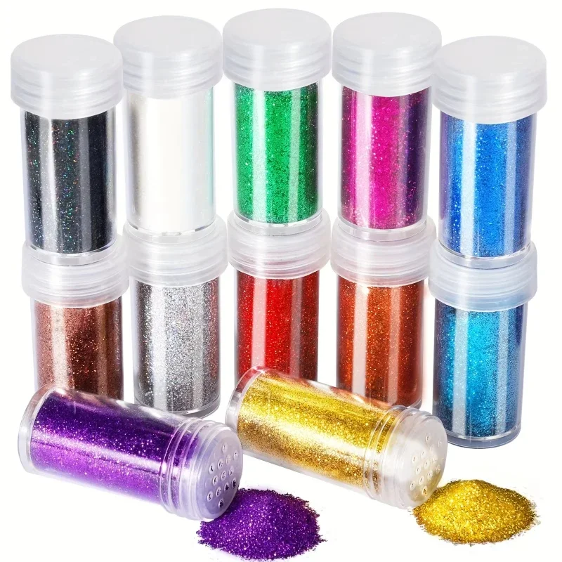 Resin Glitter Pack - ผงกลิตเตอร์ละเอียดพิเศษ 12 แพ็ค ชุดผสมหลายสี สำหรับงานเรซิ่น งานฝีมือ