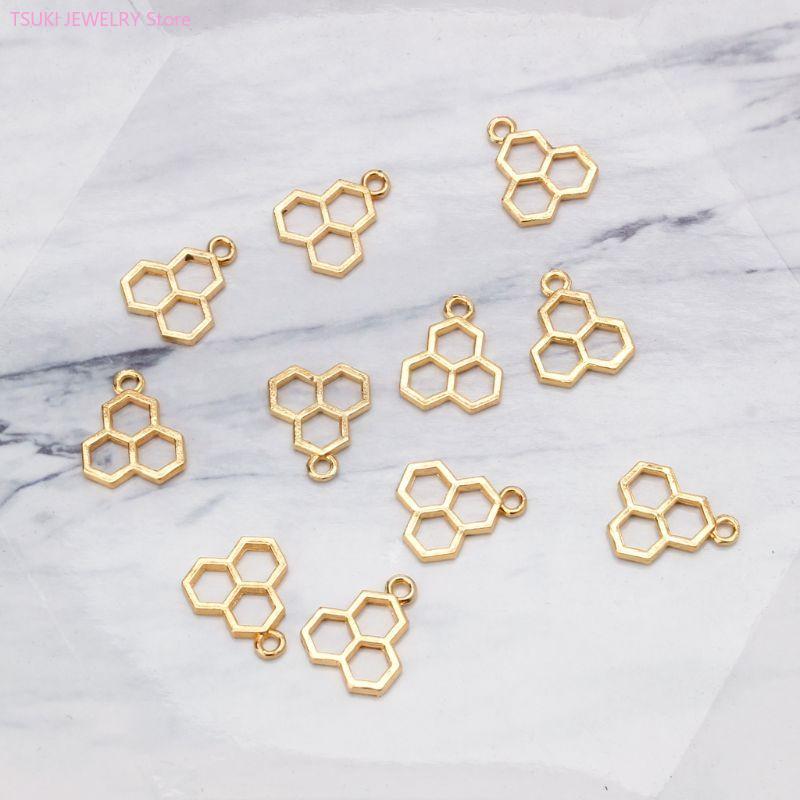 62KE 10x/ชุดGold Honeycombจี้B - Bezels Set Pendant บทวิจารณ์และราคา