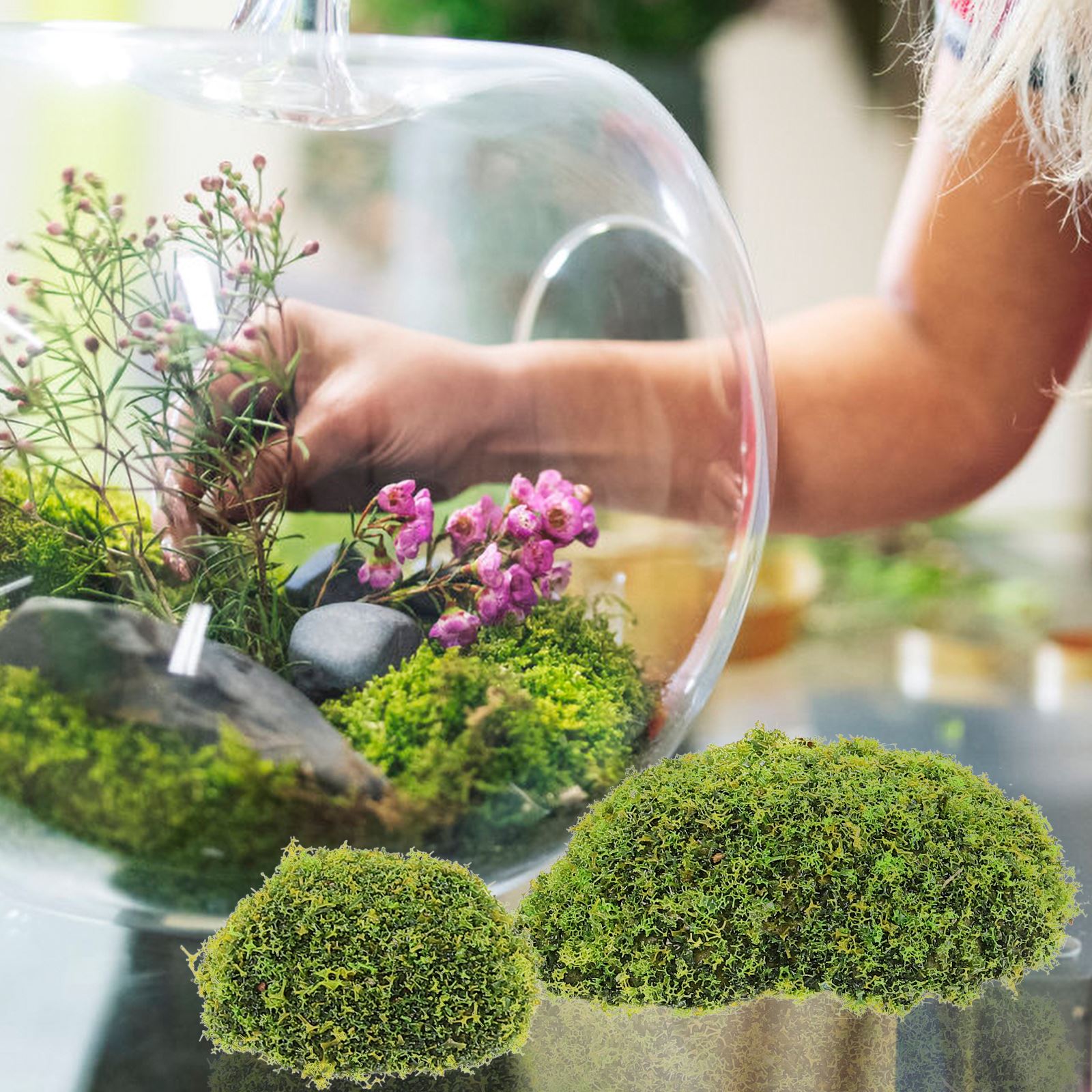 12 ชิ้นประดิษฐ์ Moss RocksFake - Terrarium Moss Art บทวิจารณ์และราคา