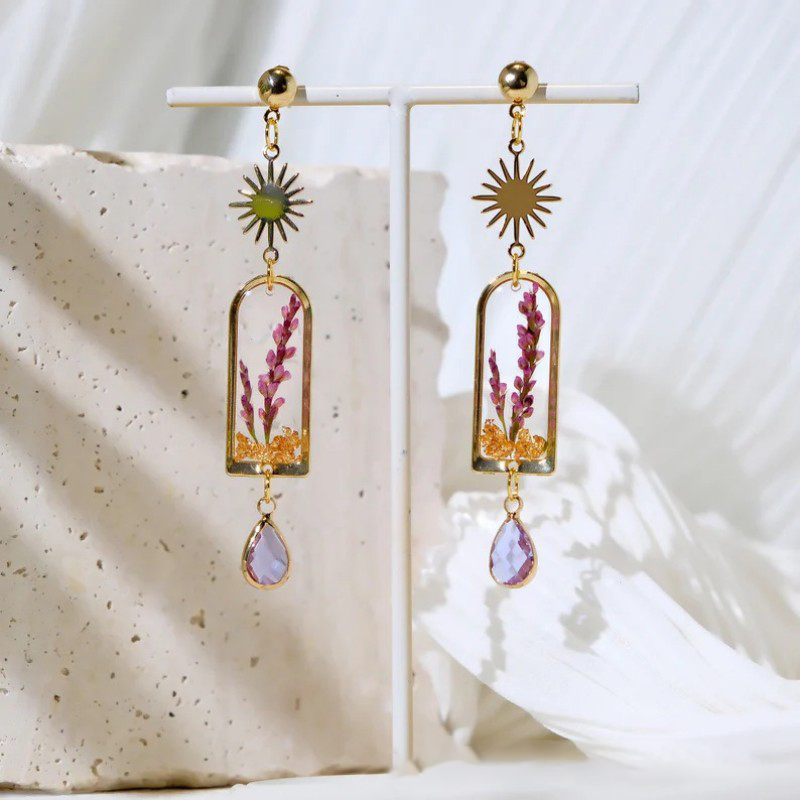 ต่างหูลาเวนเดอร์สีม่วงสุดพิเศษ - Dried Flower Bulk บทวิจารณ์และราคา