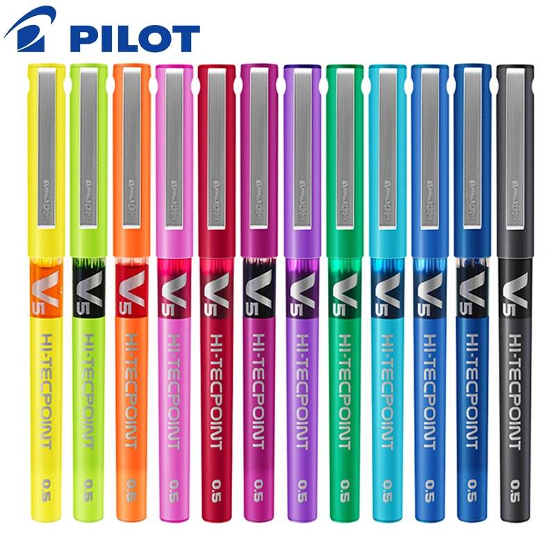 6/12นำร่องปากกาลูกลื่นแบบตรงหั - Pilot Pen V5 บทวิจารณ์และราคา