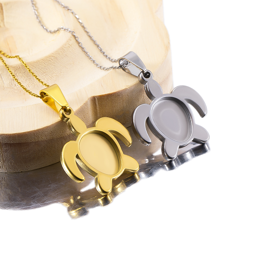 ฐานติดจี้รูปเต่าชุบทองสแตนเลส  - Bezels Set Pendant บทวิจารณ์และราคา